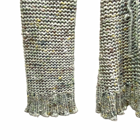 BCBGMaxAzria Boho Scalloped Edge Button Front Knit Cardigan Wood FlowerButton S - Picture 10 of 16